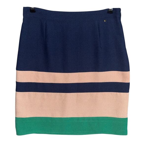 Harlyn Sz S Anthropologie Stretchy Pencil Skirt Striped Colorblock career office - Picture 1 of 7